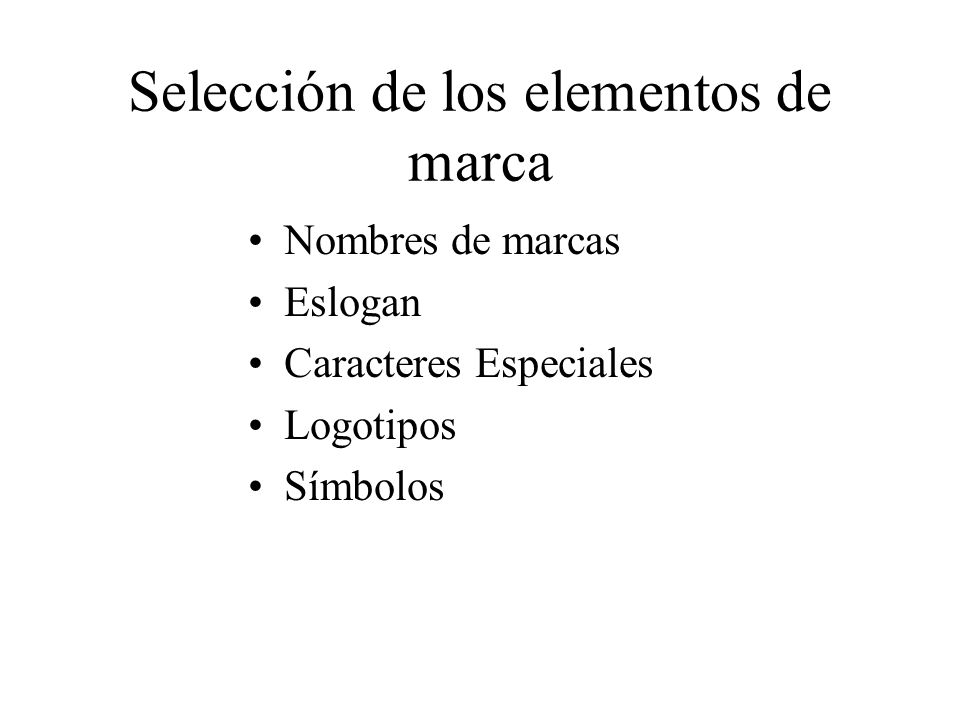 Selección de los elementos de marca
