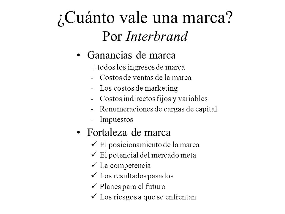 ¿Cuánto vale una marca Por Interbrand