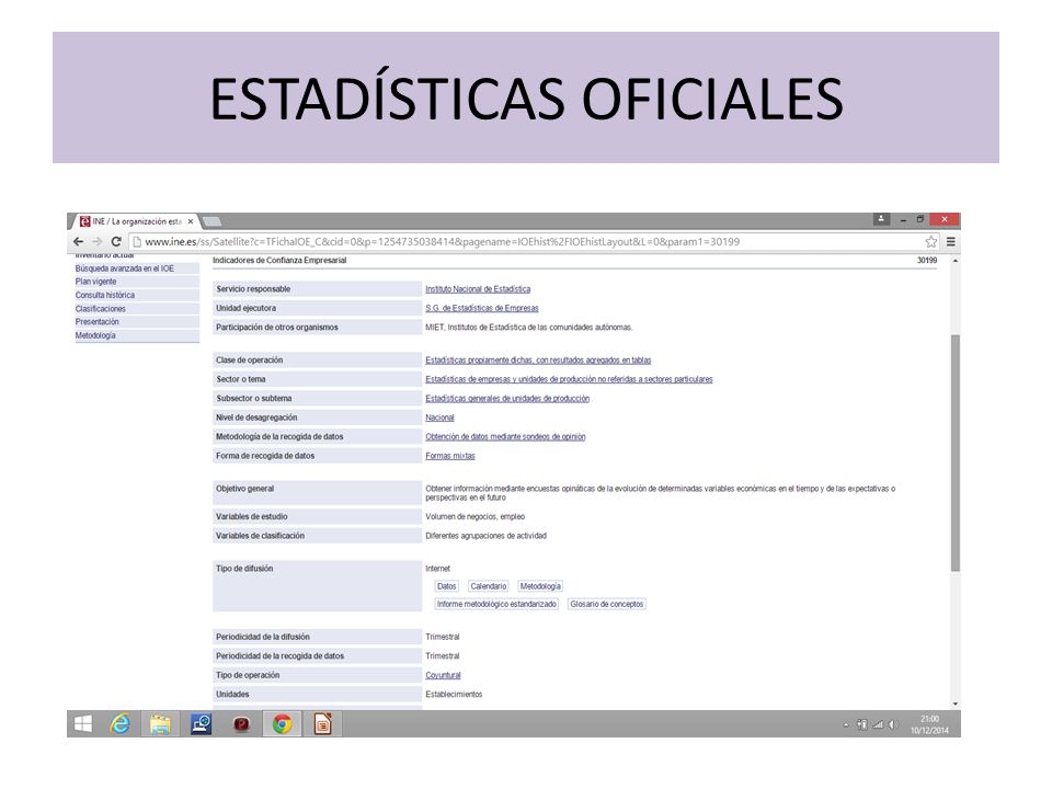 ESTADÍSTICAS OFICIALES