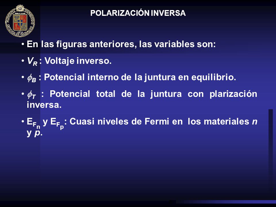 En las figuras anteriores, las variables son: VR : Voltaje inverso.