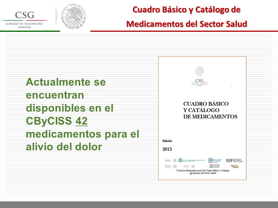 Cuadro Básico y Catálogo de Medicamentos del Sector Salud