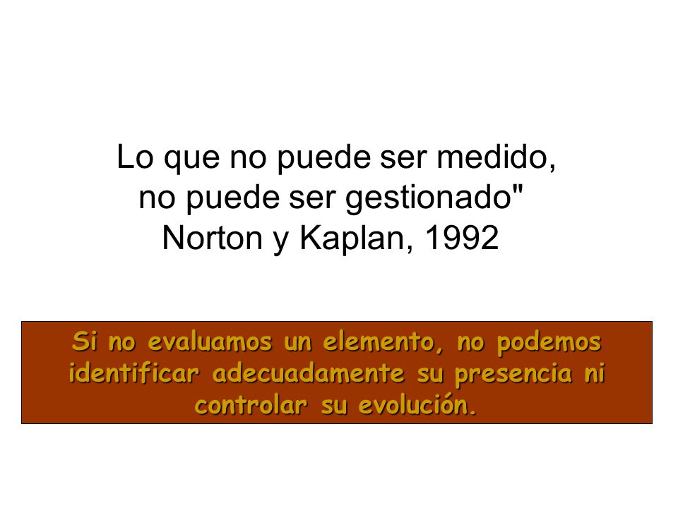 Lo que no puede ser medido, no puede ser gestionado