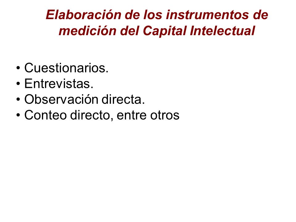 Elaboración de los instrumentos de medición del Capital Intelectual