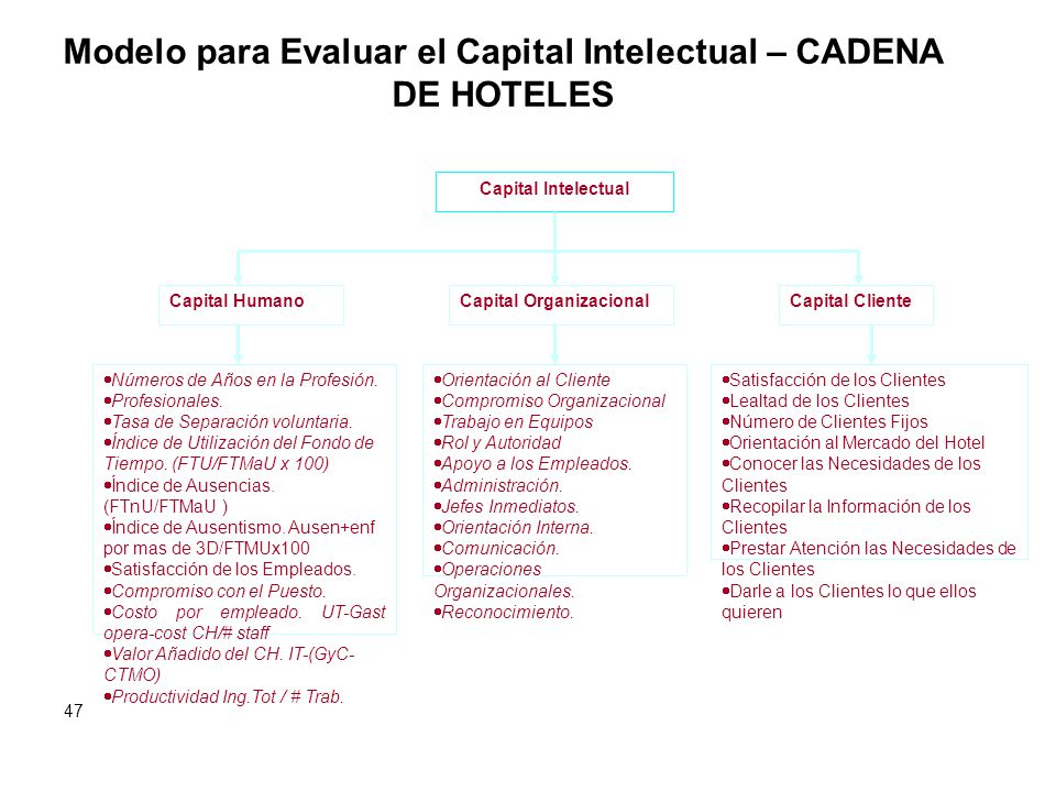 Modelo para Evaluar el Capital Intelectual – CADENA DE HOTELES
