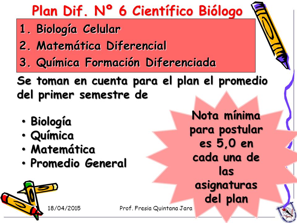 Plan Dif. Nº 6 Científico Biólogo