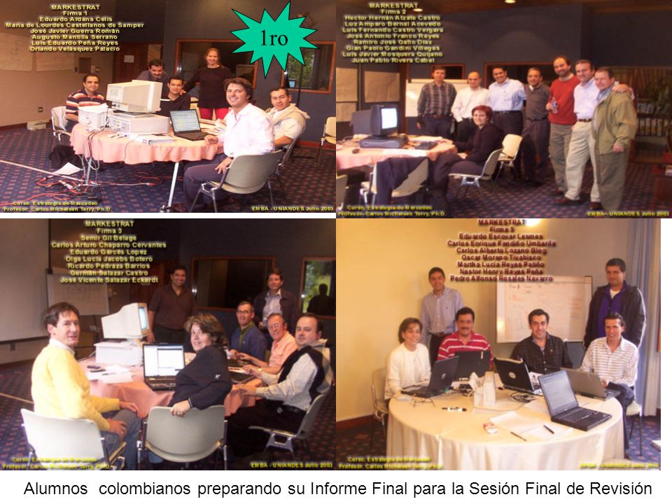 1ro Alumnos colombianos preparando su Informe Final para la Sesión Final de Revisión