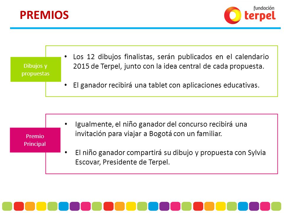 PREMIOS Los 12 dibujos finalistas, serán publicados en el calendario 2015 de Terpel, junto con la idea central de cada propuesta.