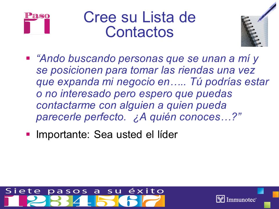 Cree su Lista de Contactos