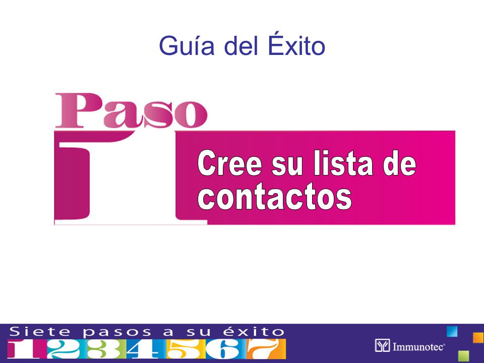 Guía del Éxito Cree su lista de contactos