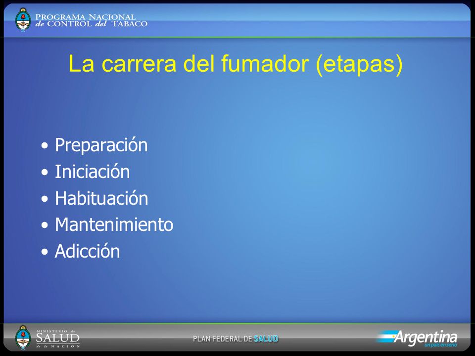 La carrera del fumador (etapas)