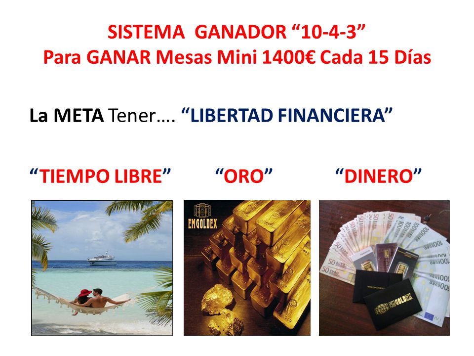 SISTEMA GANADOR Para GANAR Mesas Mini 1400€ Cada 15 Días