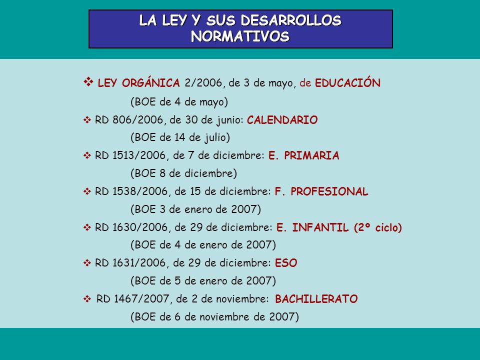 LA LEY Y SUS DESARROLLOS NORMATIVOS