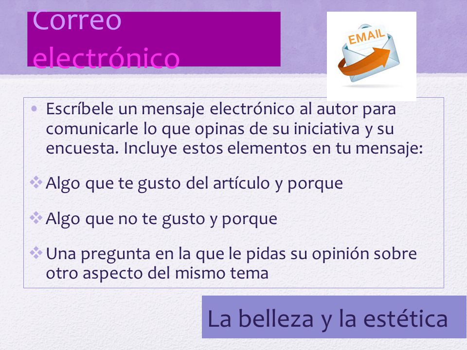 Correo electrónico La belleza y la estética