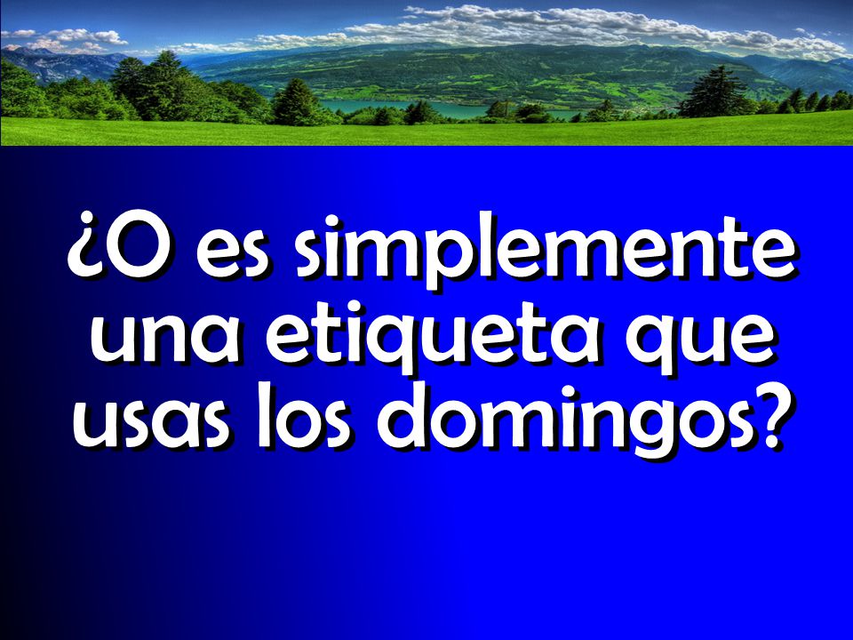 ¿O es simplemente una etiqueta que usas los domingos