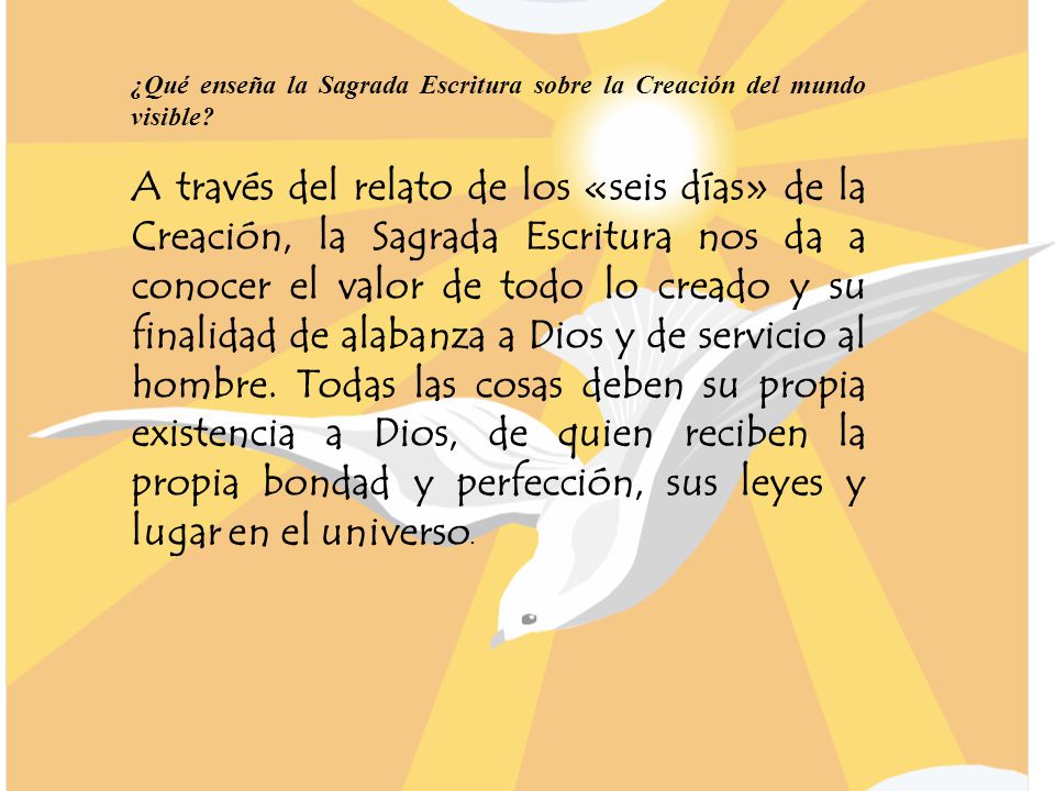 ¿Qué enseña la Sagrada Escritura sobre la Creación del mundo visible