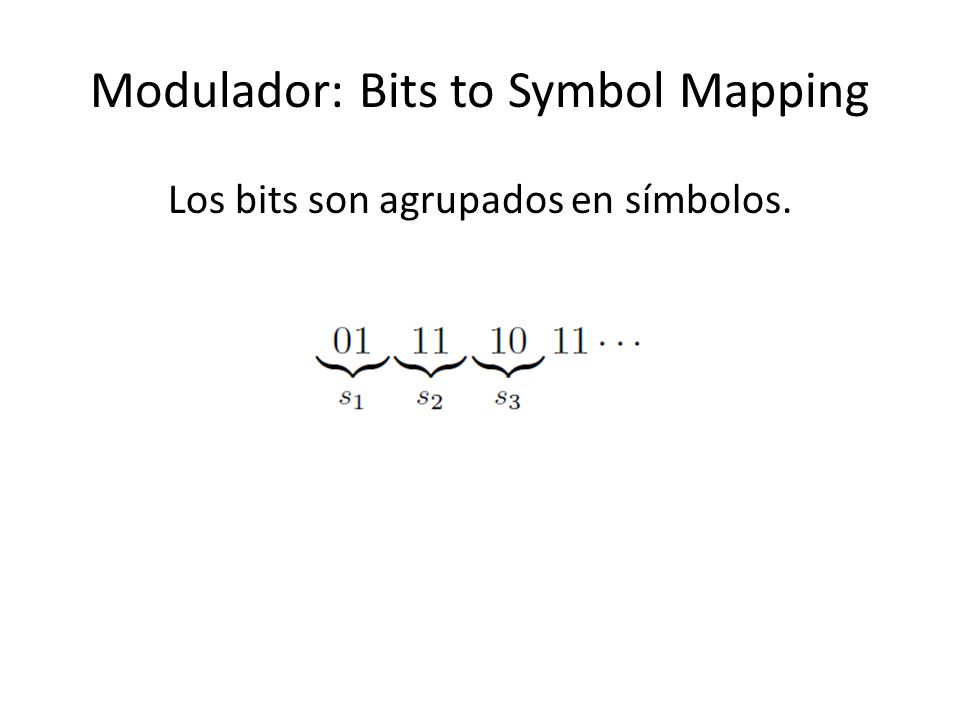 Modulador: Bits to Symbol Mapping