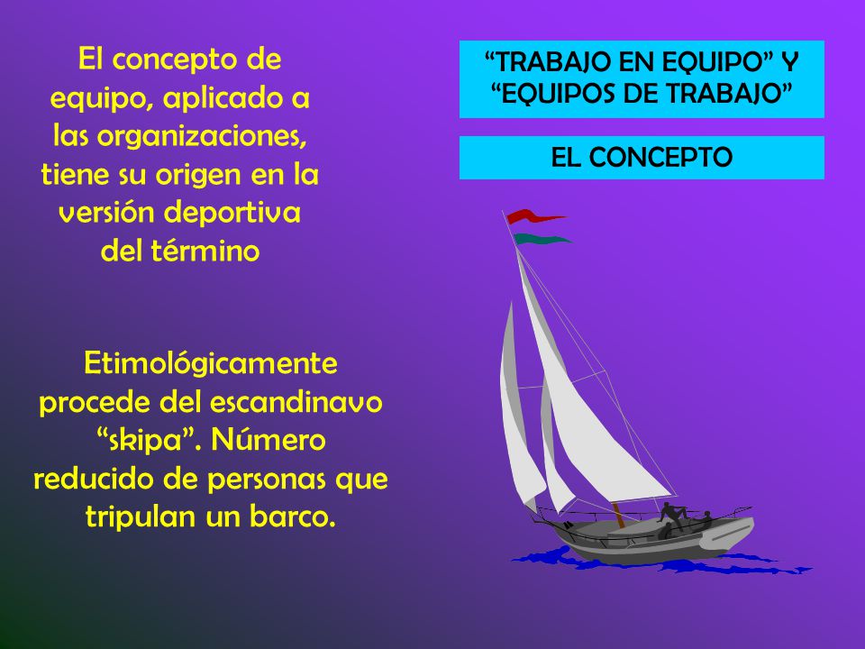 El concepto de equipo, aplicado a las organizaciones, tiene su origen en la versión deportiva del término