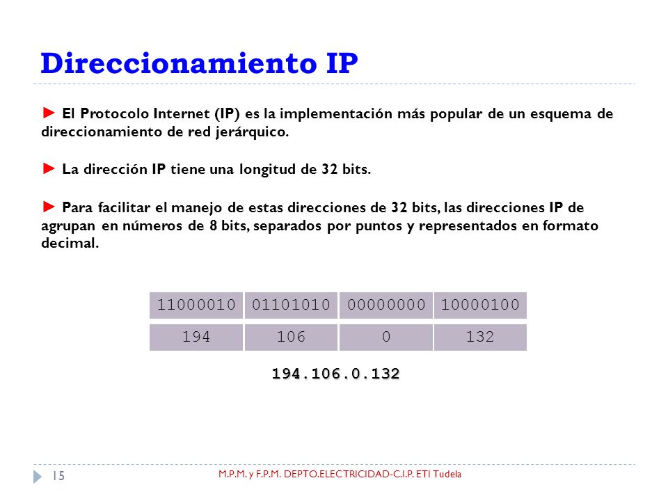 Direccionamiento IP ► El Protocolo Internet (IP) es la implementación más popular de un esquema de direccionamiento de red jerárquico.