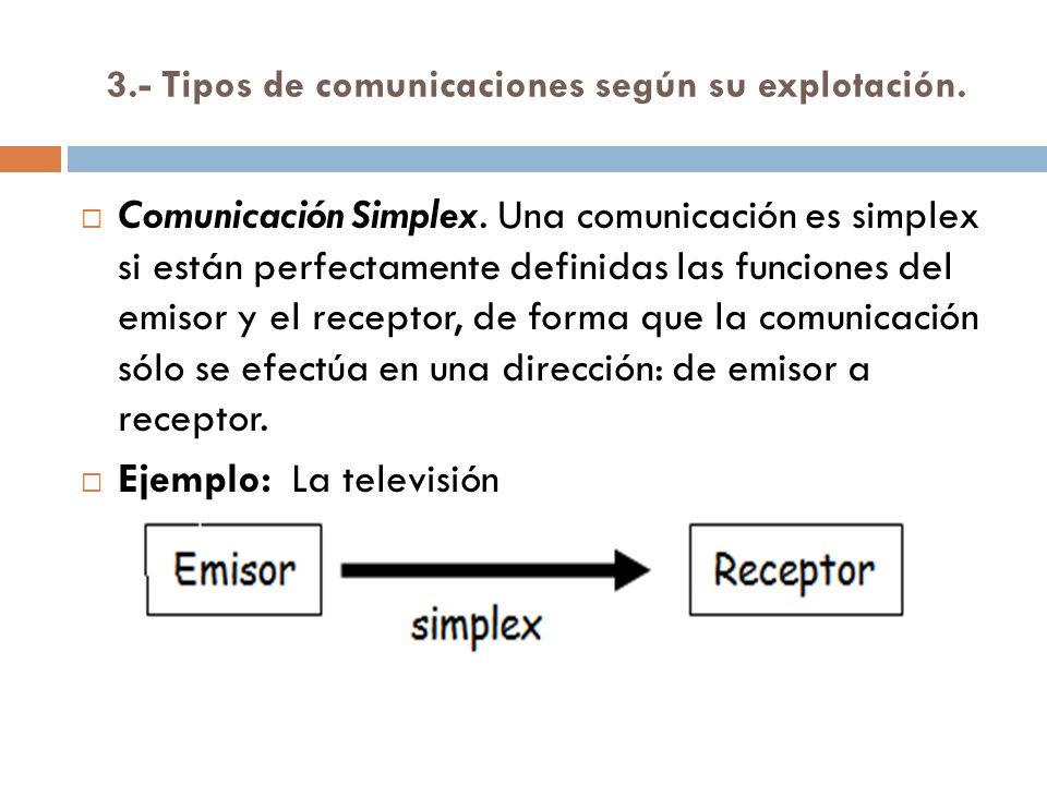 3.- Tipos de comunicaciones según su explotación.