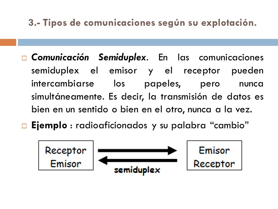 3.- Tipos de comunicaciones según su explotación.