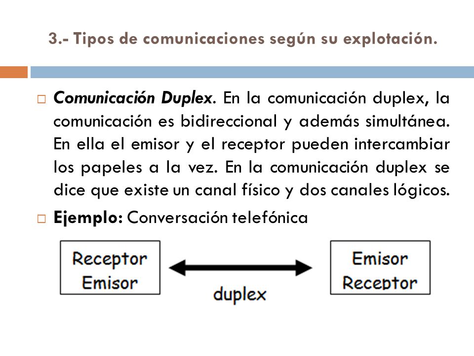 3.- Tipos de comunicaciones según su explotación.