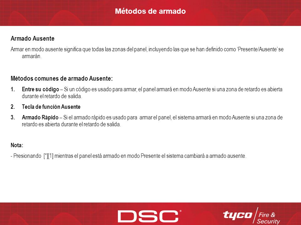 Métodos de armado Armado Ausente Métodos comunes de armado Ausente: