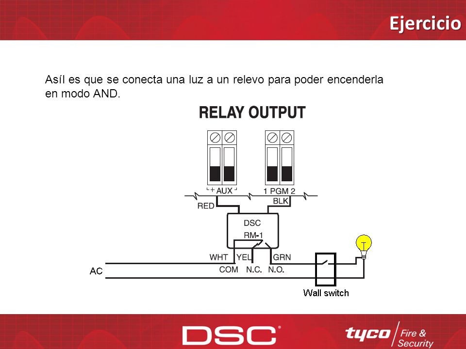Ejercicio AsíI es que se conecta una luz a un relevo para poder encenderla en modo AND.