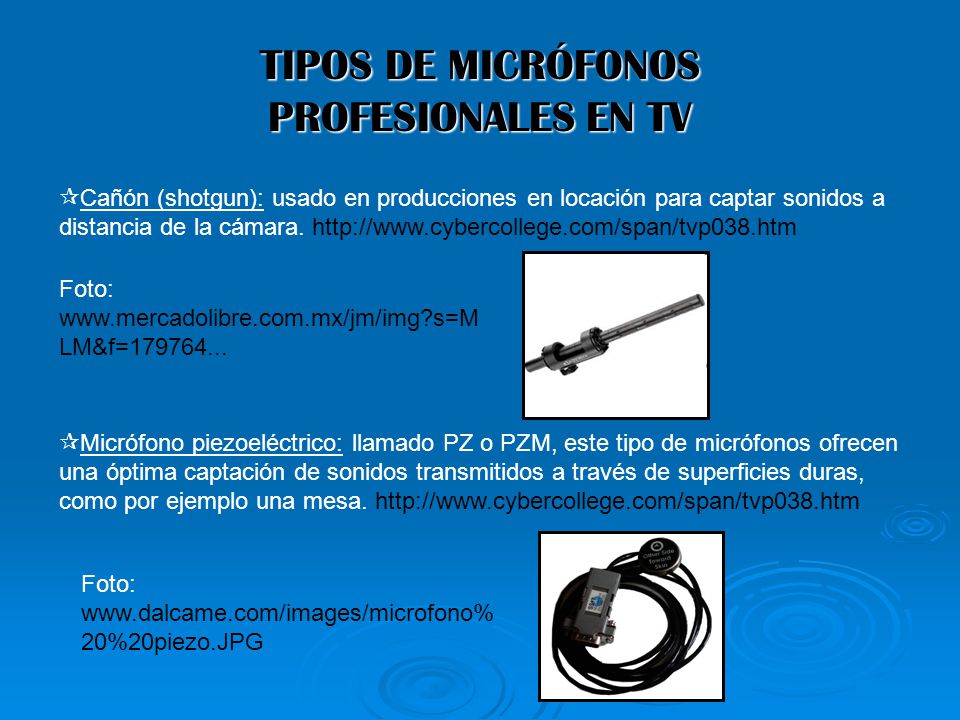 TIPOS DE MICRÓFONOS PROFESIONALES EN TV