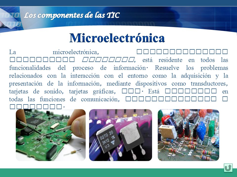 Microelectrónica Los componentes de las TIC
