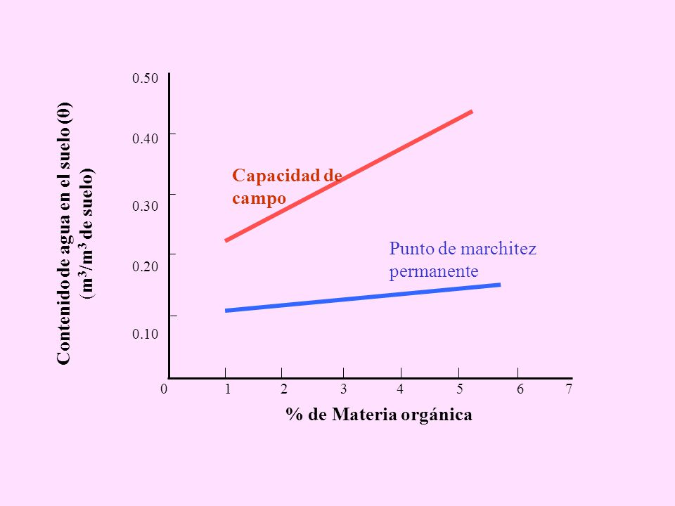 Contenido de agua en el suelo (θ) (m3/m3 de suelo)