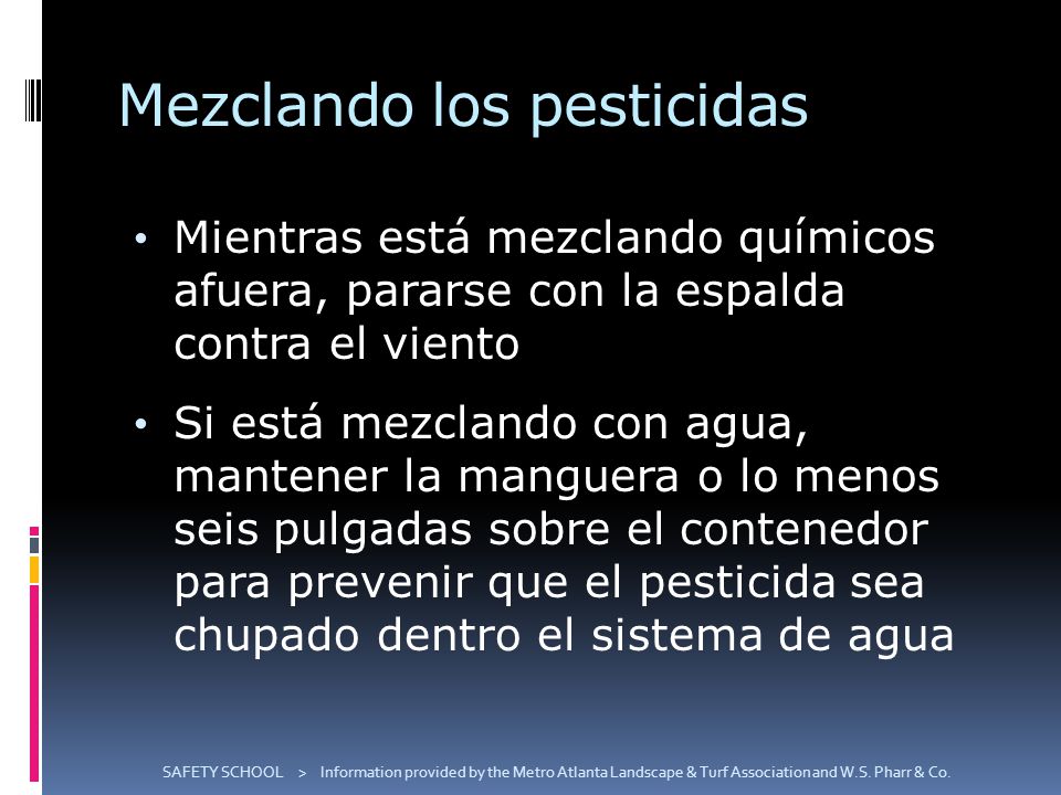 Mezclando los pesticidas
