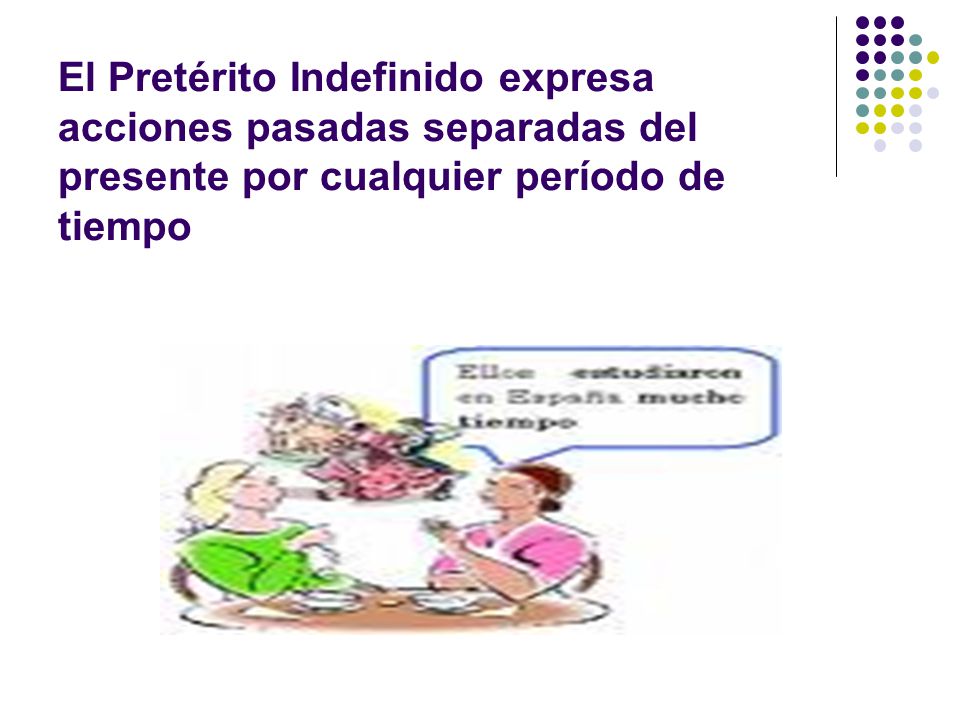 El Pretérito Indefinido expresa acciones pasadas separadas del presente por cualquier período de tiempo