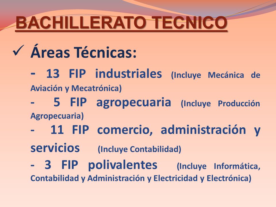 - 13 FIP industriales (Incluye Mecánica de Aviación y Mecatrónica)