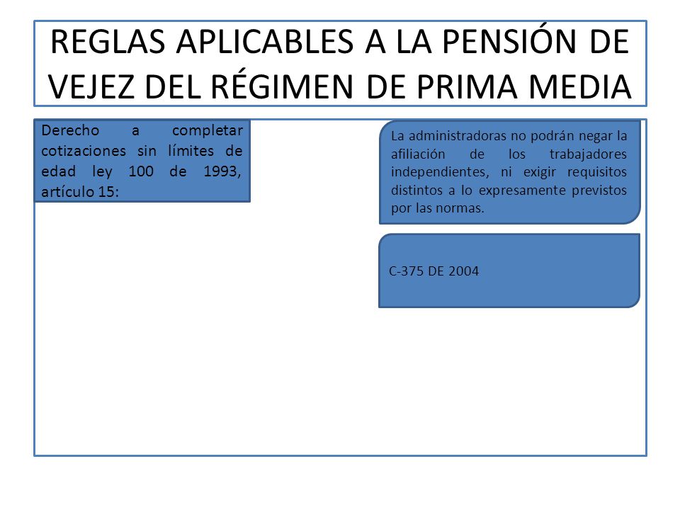 REGLAS APLICABLES A LA PENSIÓN DE VEJEZ DEL RÉGIMEN DE PRIMA MEDIA
