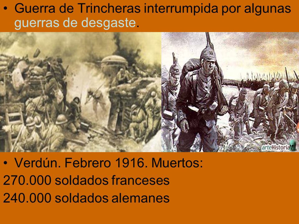 Guerra de Trincheras interrumpida por algunas guerras de desgaste.