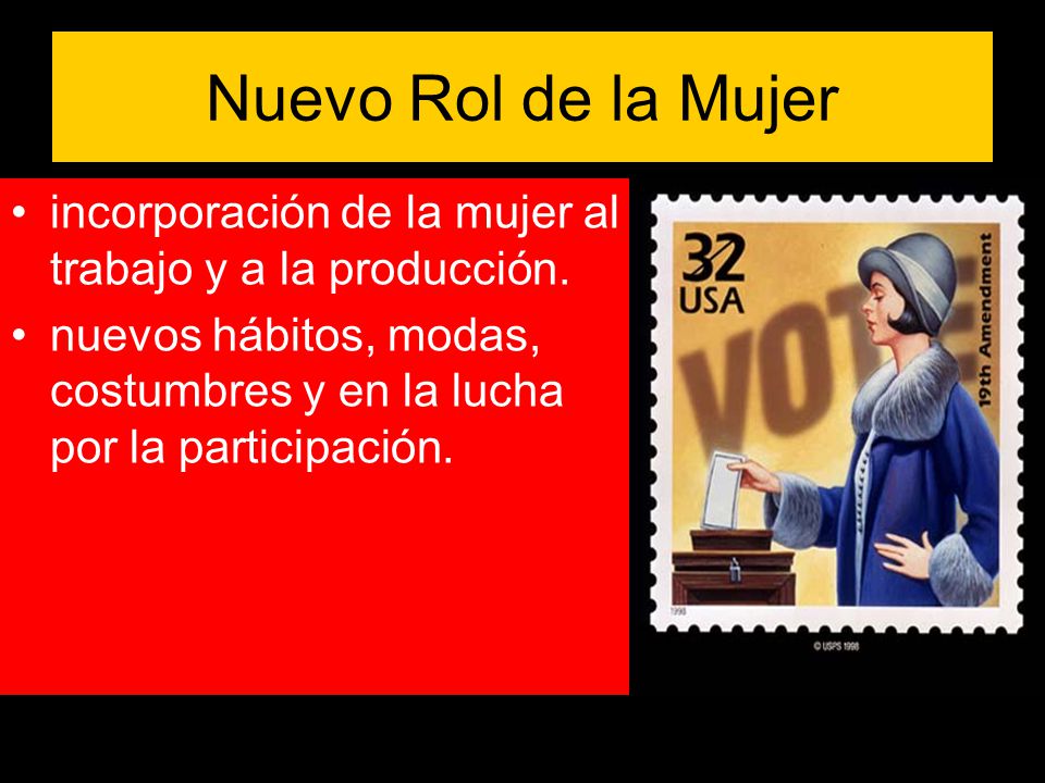 Nuevo Rol de la Mujer incorporación de la mujer al trabajo y a la producción.