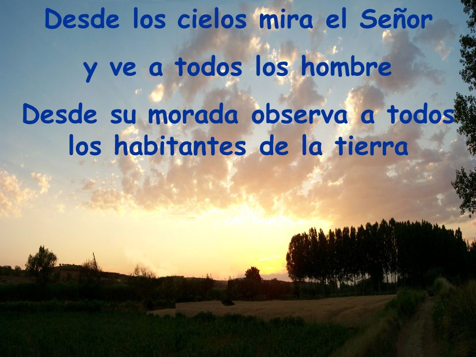 Desde los cielos mira el Señor y ve a todos los hombre