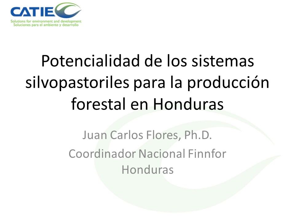 Juan Carlos Flores, Ph.D. Coordinador Nacional Finnfor Honduras
