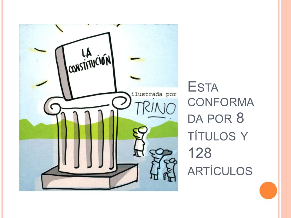 Esta conformada por 8 títulos y 128 artículos