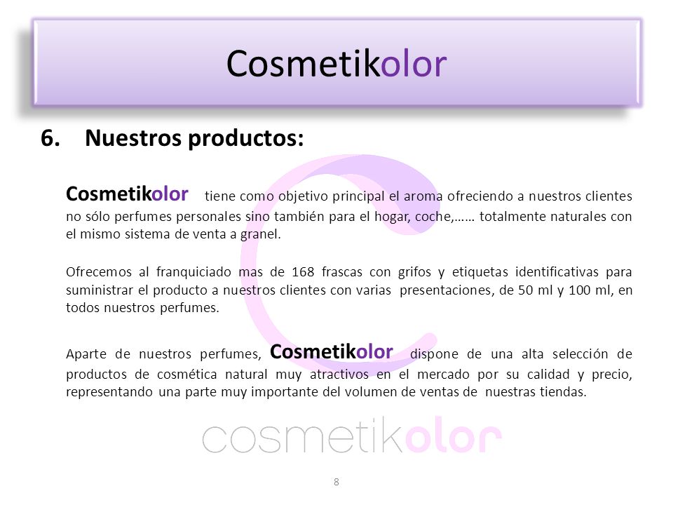 Cosmetikolor 6. Nuestros productos: