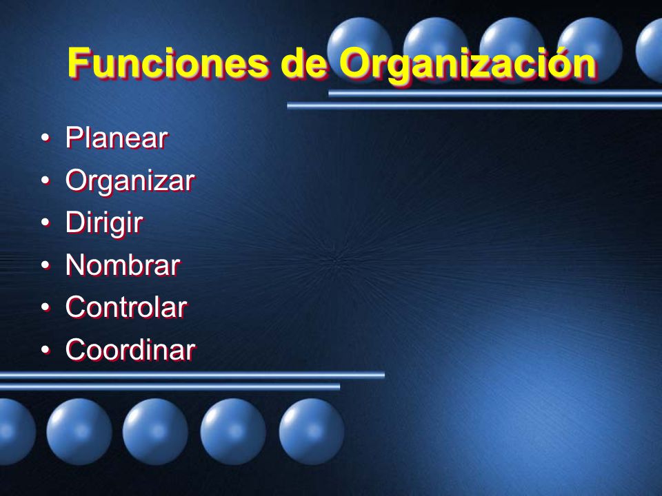 Funciones de Organización