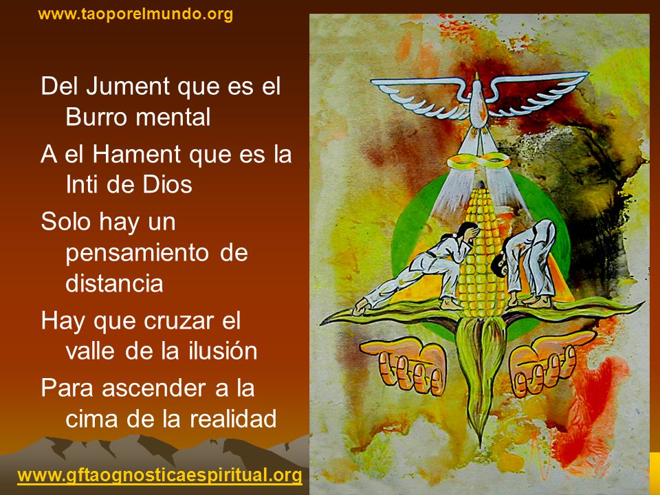 Del Jument que es el Burro mental A el Hament que es la Inti de Dios