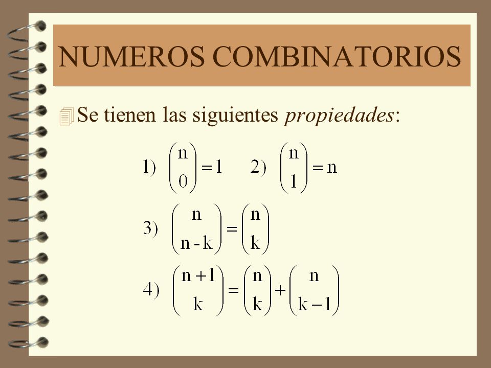 NUMEROS COMBINATORIOS
