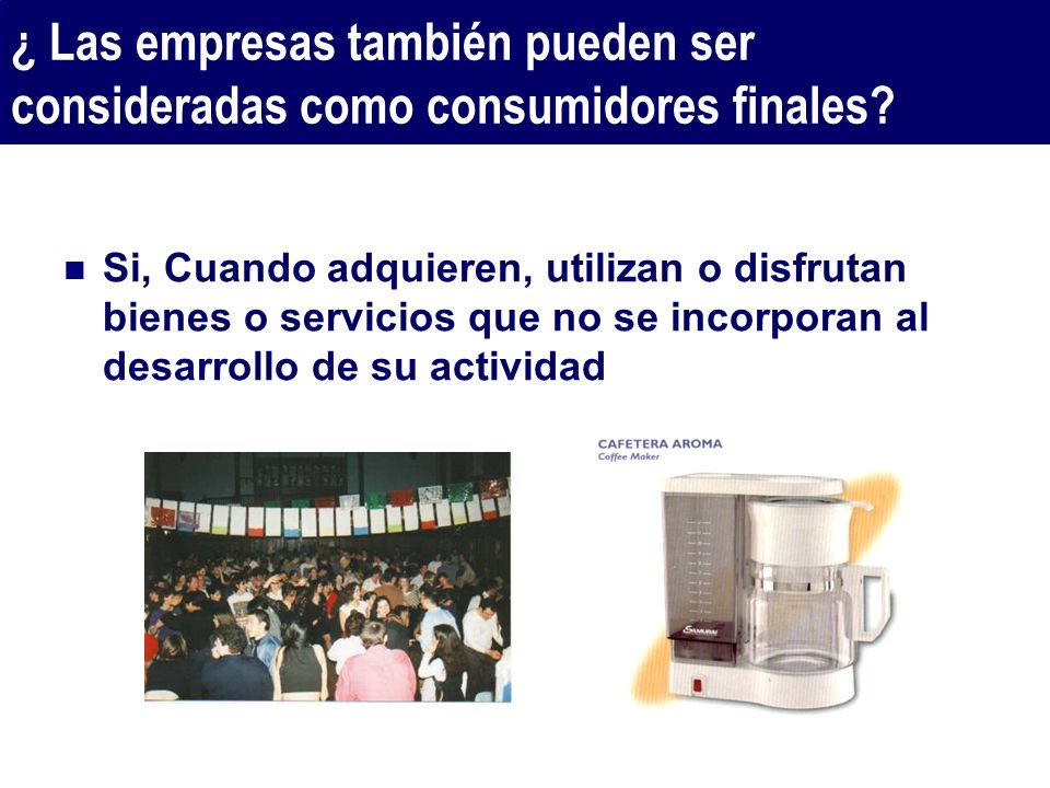 ¿ Las empresas también pueden ser consideradas como consumidores finales