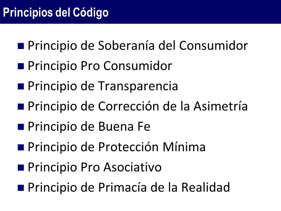 Principio de Soberanía del Consumidor Principio Pro Consumidor