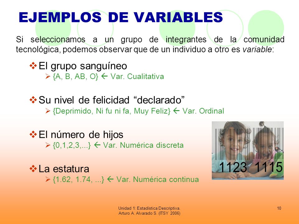 Unidad 1: Estadística Descriptiva. Arturo A. Alvarado S. (ITSY 2006)