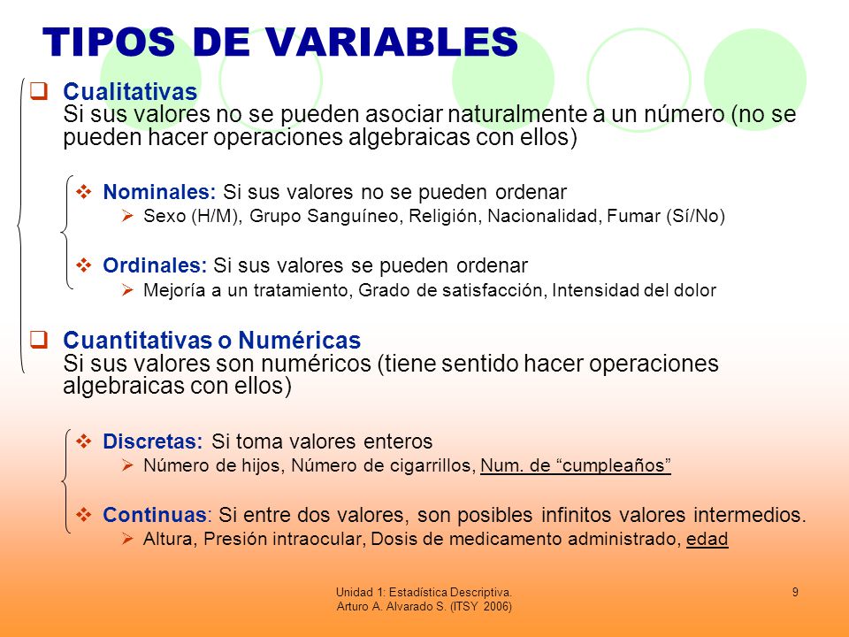 Unidad 1: Estadística Descriptiva. Arturo A. Alvarado S. (ITSY 2006)