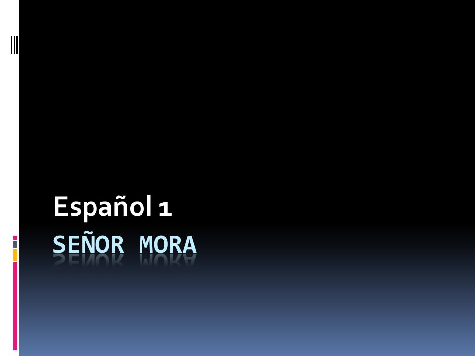 Español 1 Señor Mora