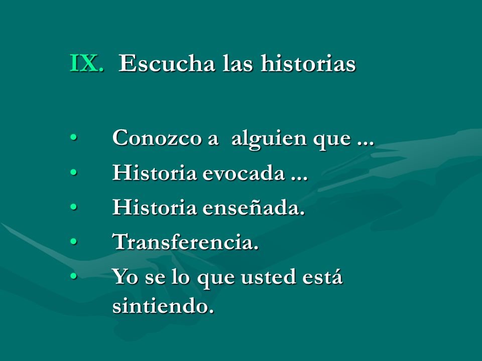 Escucha las historias Conozco a alguien que ... Historia evocada ...