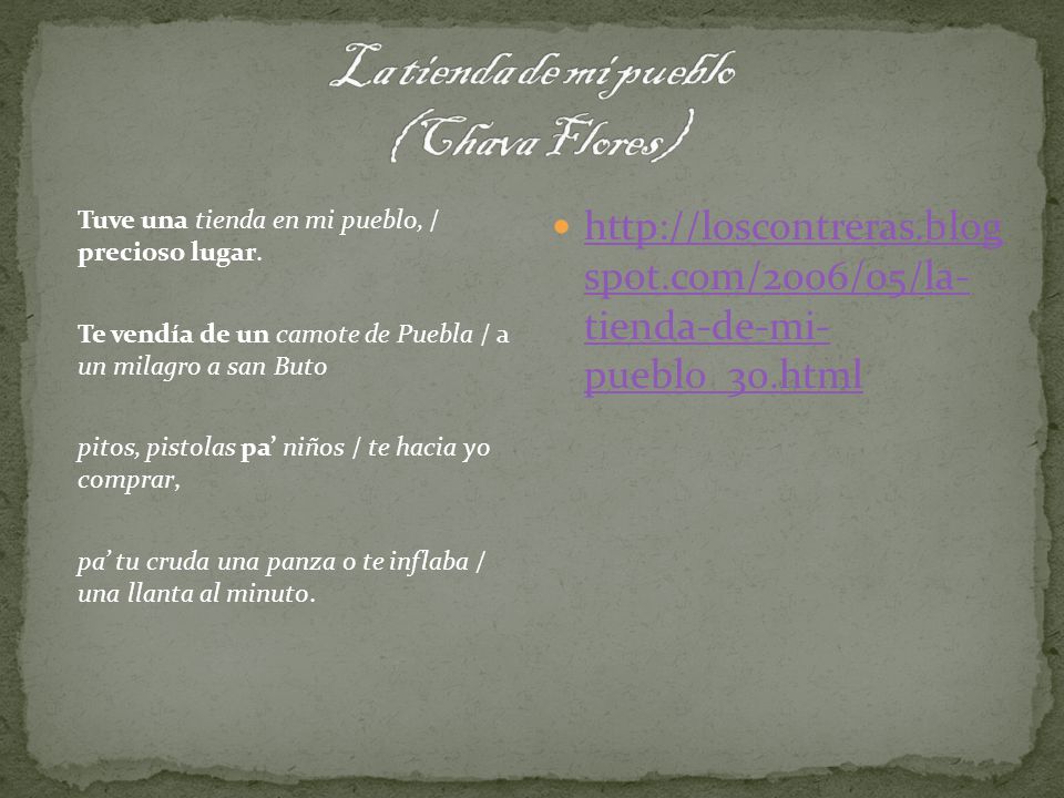 La tienda de mi pueblo (Chava Flores)